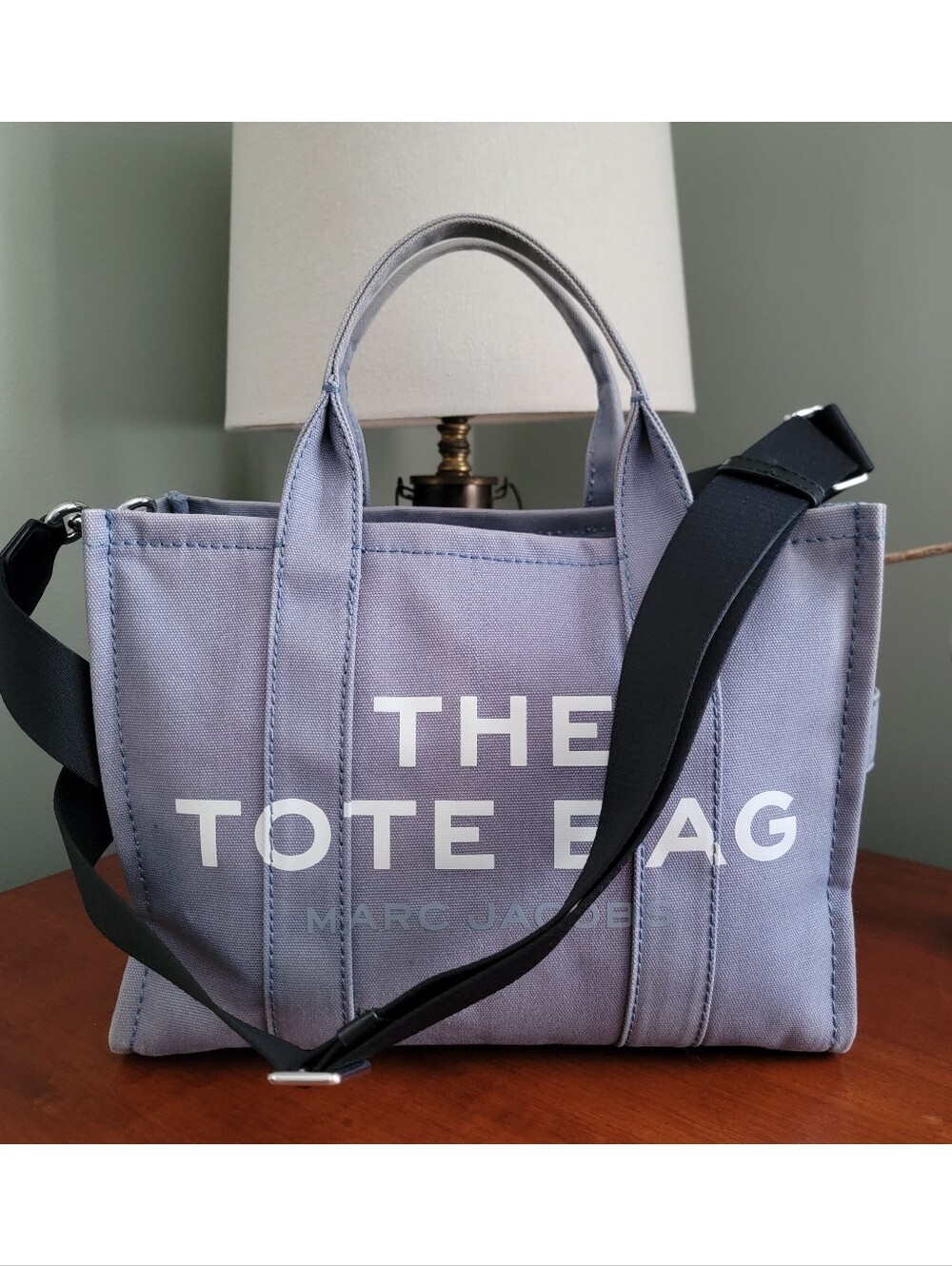 Marc Jacobs The Tote Bag Tote Blue Shadow Canvas Bag With COA